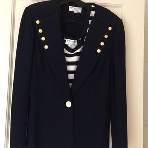 St. John classic knit Navy jacket/tank